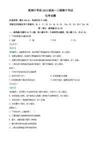 四川省成都市双流棠湖名校2023-2024学年高三上学期期中化学试题（解析版）