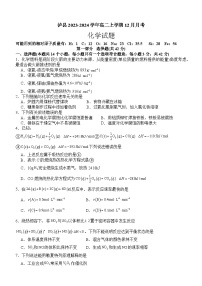 四川省泸州市泸县2023-2024学年高二上学期12月月考化学试题（含答案）