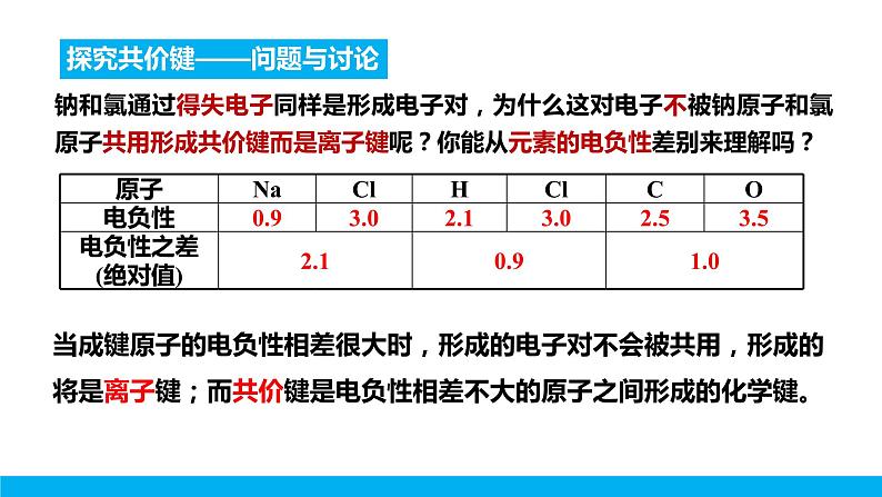 2.1第一课时共价键课件2023-2024学年高二化学人教版（2019）选择性必修二第3页