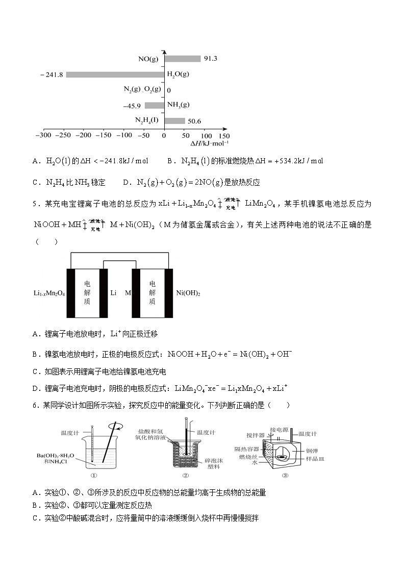 福建省厦门外国语学校2023-2024学年高二上学期期中考试化学试题02