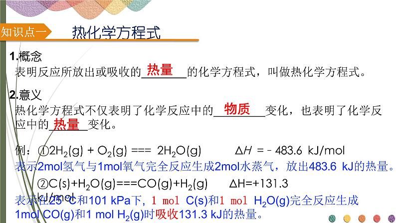 1.1.2 热化学方程式与燃烧热 课件 人教版（2019）化学选择性必修一04