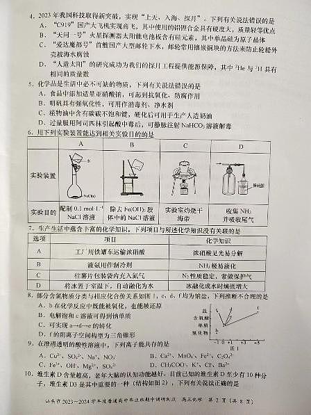 广东省汕头市2024届高三上学期12月期中考试化学第2页