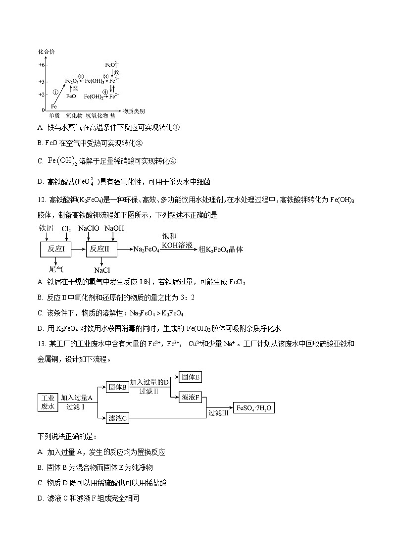辽宁省沈阳市第十五名校2023-2024学年高一上学期12月月考 化学（解析版）03