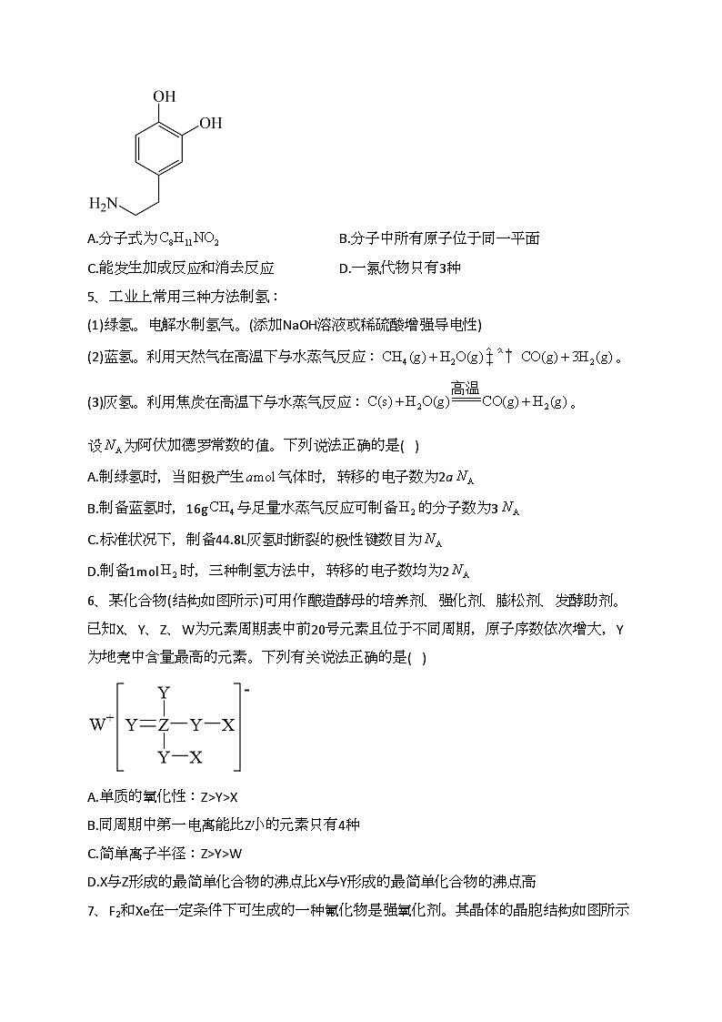山东省泰安第一中学2022届高三考前模拟化学试卷(含答案)02