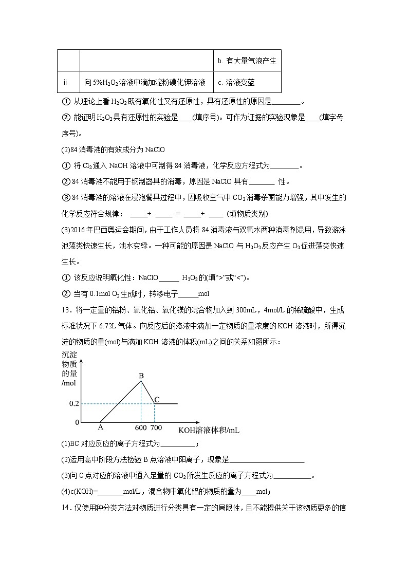 人教版高中化学必修第一册期末综合练习（三）第3页