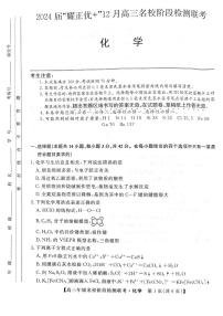 2024安徽省“耀正优”高三上学期12月名校阶段检测联考试题化学PDF版含答案