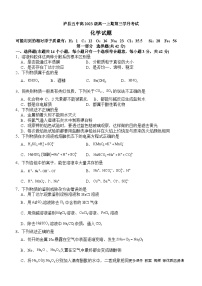 四川省泸州市泸县第五中学2023-2024学年高一上学期12月月考化学试题