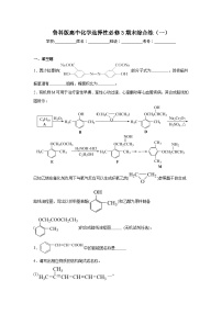 鲁科版高中化学选择性必修3期末综合练（一）