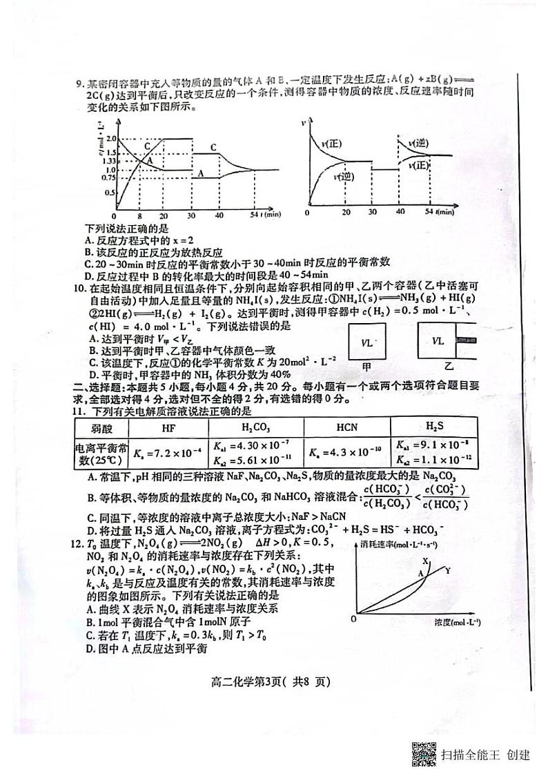 2024烟台高二上学期期中考试化学PDF版含答案03