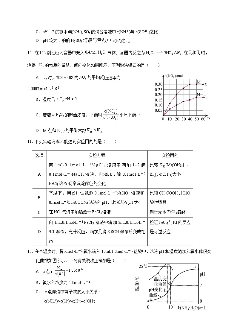 四川省达州市万源中学2023-2024学年高二上学期第二次月考试题（11月）化学（Word版附答案）03