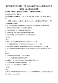 四川省宜宾市叙州区第一名校2023-2024学年高三上学期10月月考理综化学试题 Word版含解析