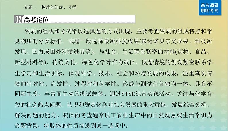 2024届高考化学二轮专题复习与测试第一部分专题一物质的组成分类课件06