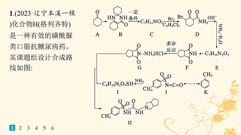 适用于新高考新教材2024版高考化学二轮复习大题突破练4有机合成与推断综合题课件第2页