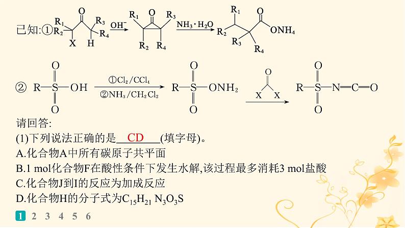 适用于新高考新教材2024版高考化学二轮复习大题突破练4有机合成与推断综合题课件第3页