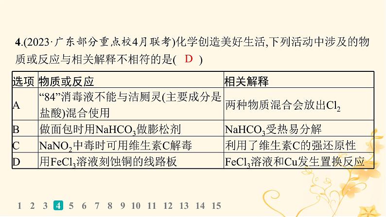 适用于新高考新教材2024版高考化学二轮复习选择题专项练11课件06