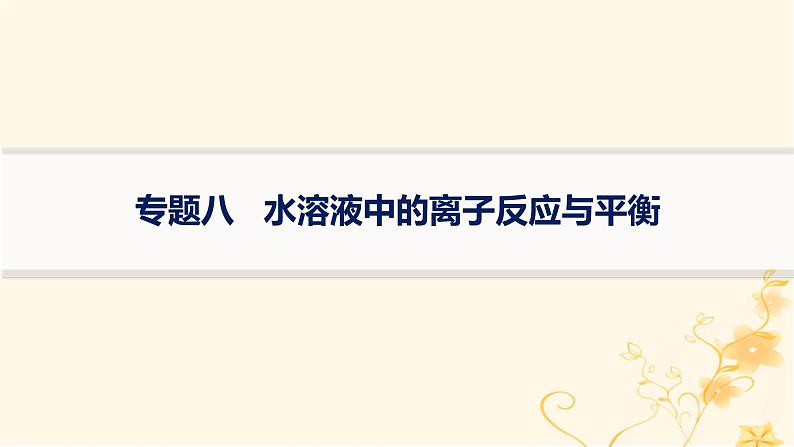 适用于新高考新教材2024版高考化学二轮复习专题8水溶液中的离子反应与平衡课件第1页