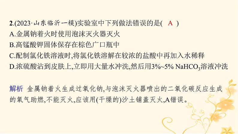 适用于新高考新教材2024版高考化学二轮复习专题突破练10化学实验基础与综合探究课件第3页