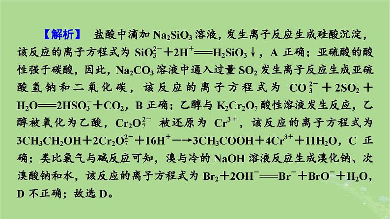 新教材适用2024版高考化学二轮总复习第1部分新高考选择题突破专题3氧化还原反应离子反应微专题2离子反应课件08