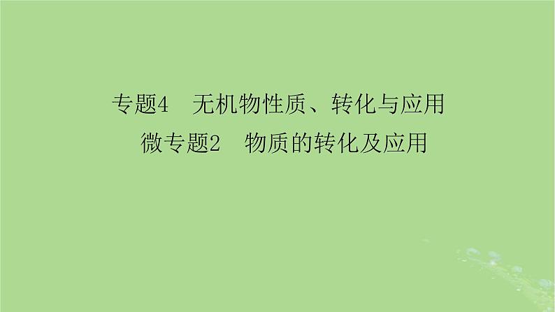 新教材适用2024版高考化学二轮总复习第1部分新高考选择题突破专题4无机物性质转化与应用微专题2物质的转化及应用课件第2页