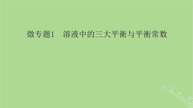 新教材适用2024版高考化学二轮总复习第1部分新高考选择题突破专题8电解质溶液微专题1溶液中的三大平衡与平衡常数课件第6页