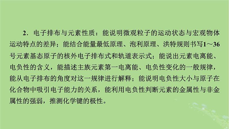 新教材适用2024版高考化学二轮总复习第1部分新高考选择题突破专题9物质结构与元素周期律微专题1原子结构与核外电子排布课件04