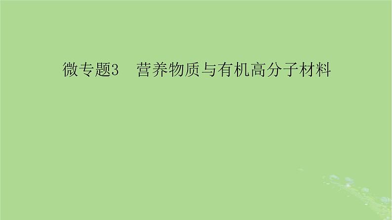 新教材适用2024版高考化学二轮总复习第1部分新高考选择题突破专题10有机物的结构与性质微专题3营养物质与有机高分子材料课件第3页