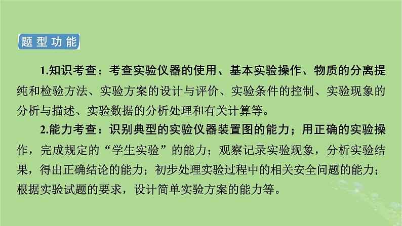 新教材适用2024版高考化学二轮总复习第2部分新高考五大题型突破题型突破3化学实验综合题突破点1仪器的选择连接顺序与操作气压原理的应用课件第3页