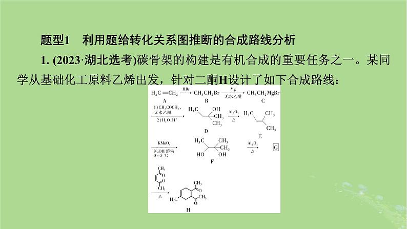 新教材适用2024版高考化学二轮总复习第2部分新高考五大题型突破题型突破5有机合成与推断综合题突破点1命名官能团反应类型结构简式与方程式书写课件08