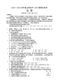 2024成都蓉城名校联盟高一上学期期末联考试题化学含答案