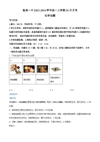 安徽省阜阳市临泉第一中学2023-2024学年高一上学期10月月考化学试题（Word版附解析）