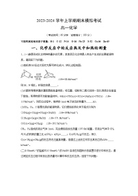 2023-2024学年高二上学期期末化学模拟卷（上海专用，沪科版2020选择性必修1第一、二、四章）01（Word版附解析）