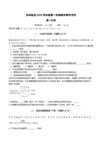 上海市东华大学附属奉贤致远中学2023-2024学年高一上学期期中化学试题（Word版附答案）