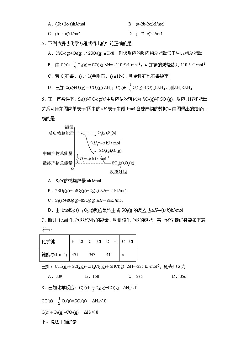 1.2.反应热的计算  课后练习   高中化学人教版（2019）选择性必修1第2页