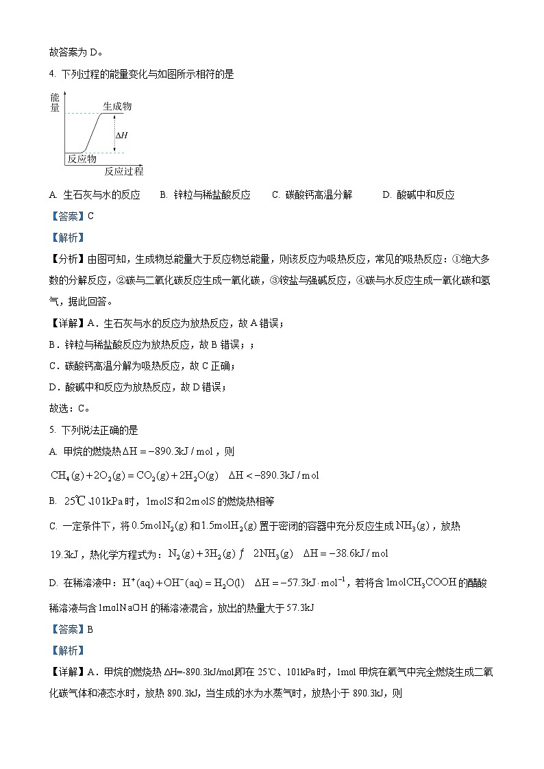 重庆市育才中学校2022-2023学年高二上学期期末考试化学试题（含答案解析）03