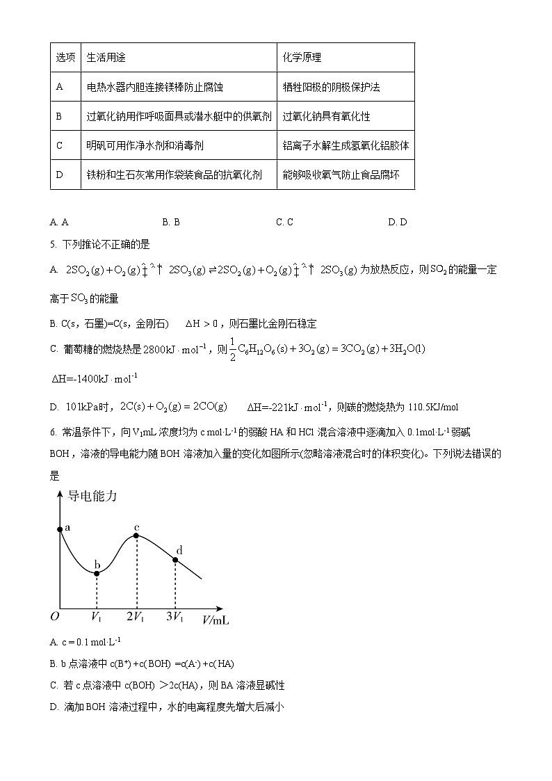 湖南省长沙市长郡中学2022-2023学年高二上学期期末考试化学试题（含答案解析）02