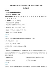 四川省成都市石室中学2022-2023学年高一上学期期中考试化学试题（Word版附解析）