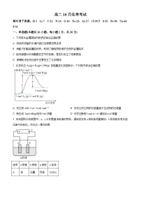 山东省枣庄市第八中学2023-2024学年高二上学期10月月考试题 化学 Word版含解析