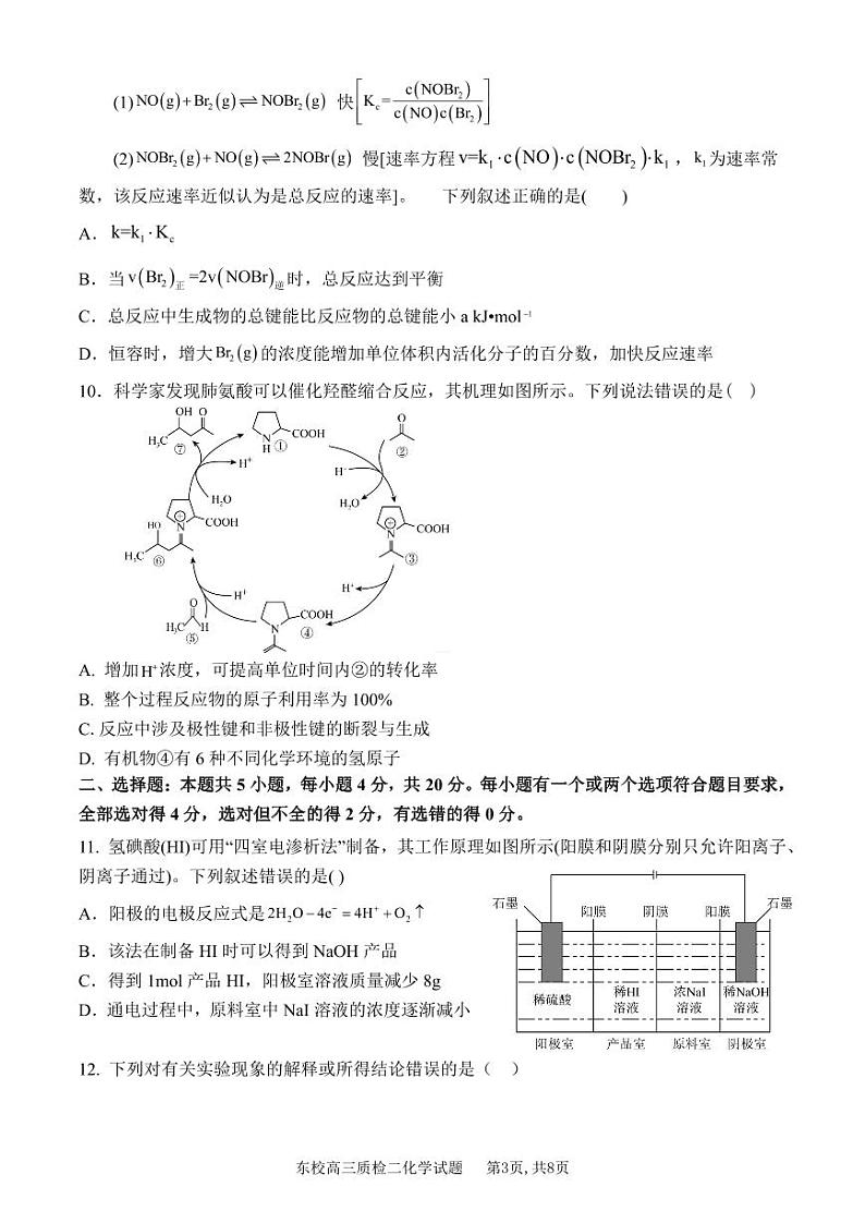 山东省新泰市第一中学东校2023-2024学年高三上学期第二次月考化学试题第3页