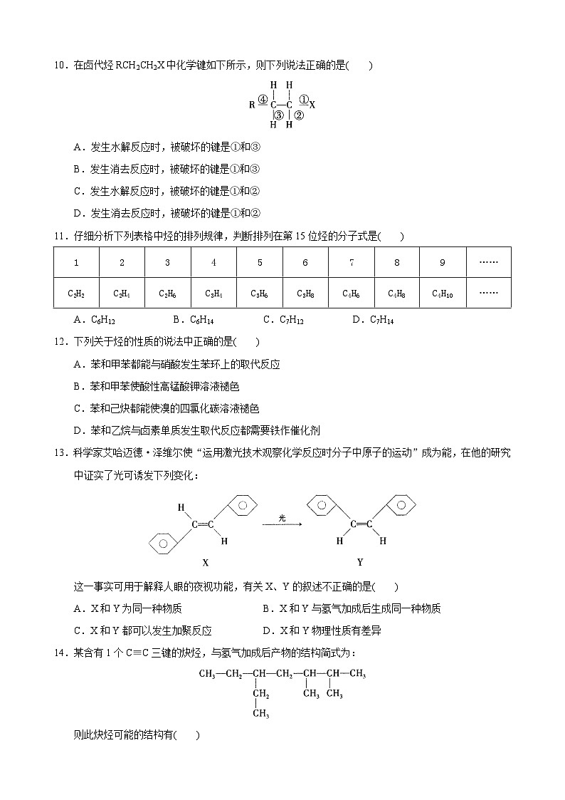 2022年高三化学寒假单元测试（含答案）：04烃和卤代烃（B卷）第2页