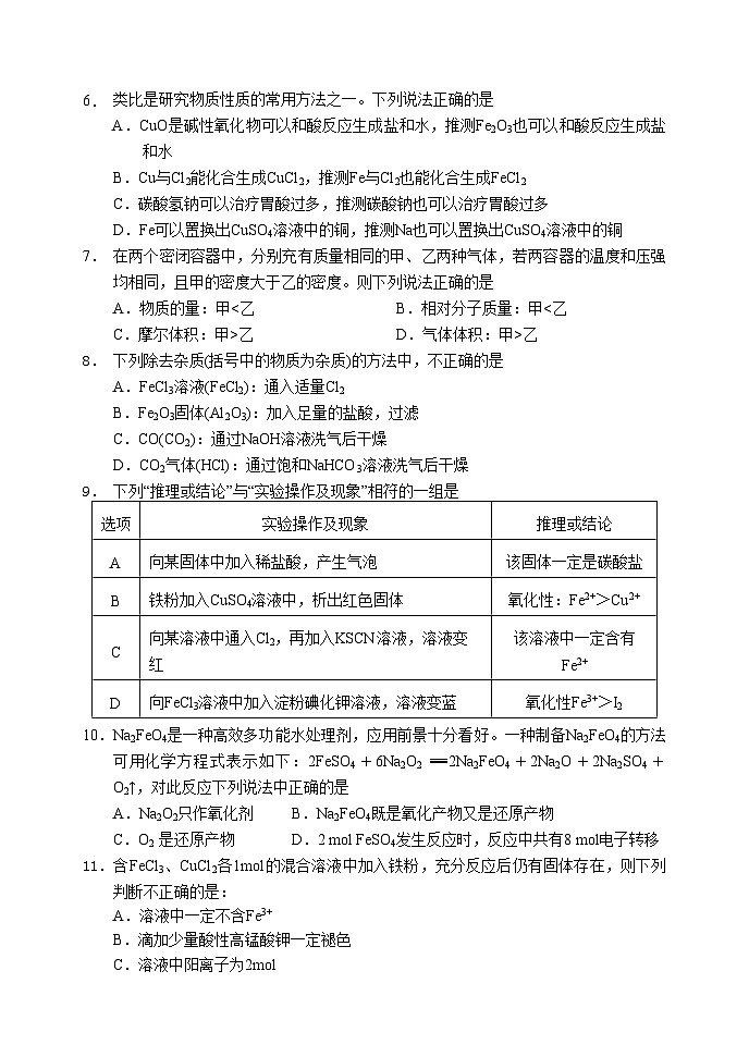 2024四川省阆中中学高一上学期12月月考试题化学含解析第2页
