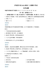 四川省泸州市泸县第四中学2023-2024学年高二上学期11月期中考试化学试题（Word版附解析）