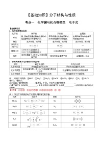 【化学up】高考化学全国版+ 结构与性质 02 考点一 化学键与化合物类型（教师版）+讲义