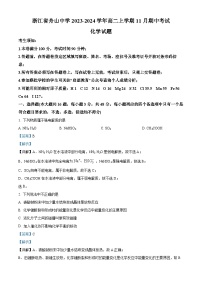 浙江省舟山中学2023-2024学年高二上学期11月期中考试化学试题（Word版附解析）