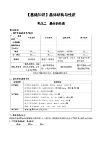 【化学up】高考化学全国版+ 结构与性质 03 考点二 晶体的性质（学生版）+讲义