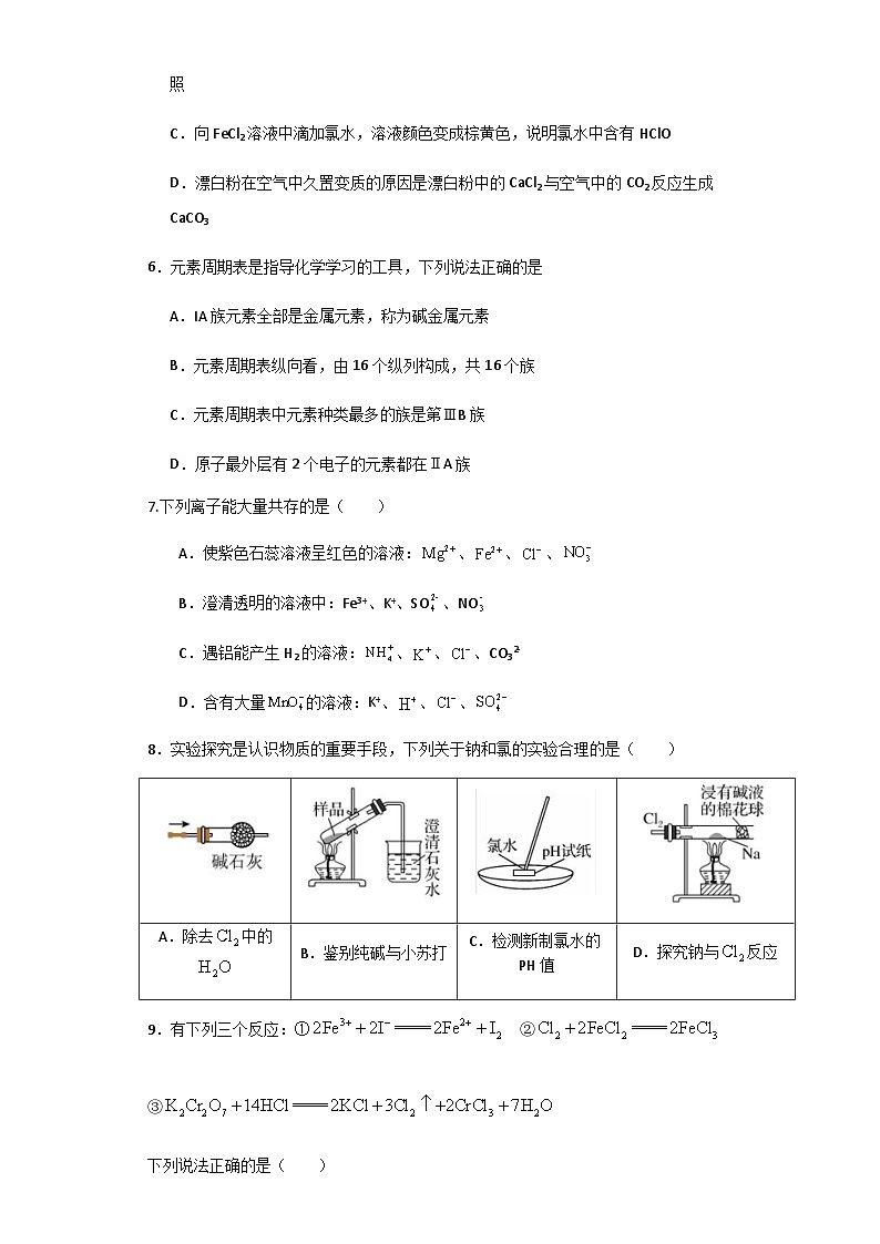 河南省新乡市原阳县重点高级中学2023-2024学年高一上学期1月月考化学试题02
