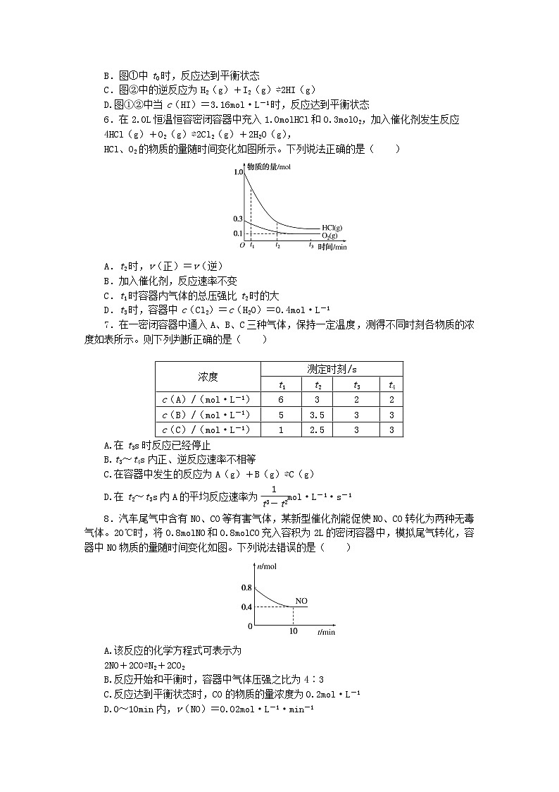 2024版新教材高中化学课时跟踪检测11化学反应的限度化学反应条件的控制新人教版必修第二册第2页