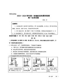 山东省青岛市2023-2024学年高一上学期1月阶段性模块检测化学试题