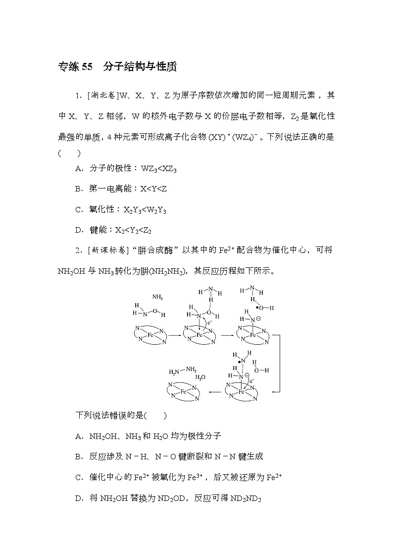 高考化学《微专题 小练习》统考版 专练 5501