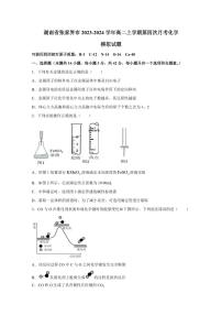 湖南省张家界市2023-2024学年高二上学期第四次月考化学模拟试题（含答案）