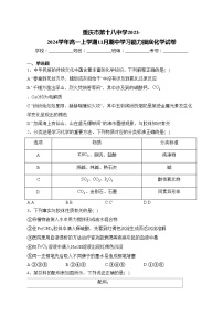 重庆市第十八中学2023-2024学年高一上学期11月期中学习能力摸底化学试卷(含答案)